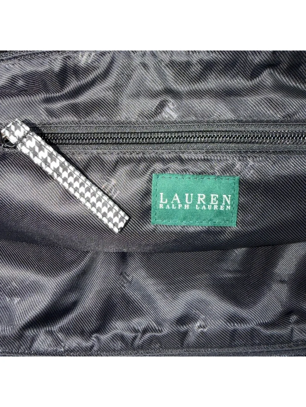 Lauren Ralph Lauren Houndstooth Plaid Tote Bag